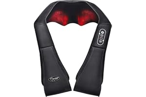 CAREBODA Masajeador de Cuello y Hombros, Shiatsu Masajeador Cervical Eléctrico con Función de Calor, Masajeador Espalda de 3 Posiciones Ajustables, para Relajación de Fatiga el Hogar y la Oficina