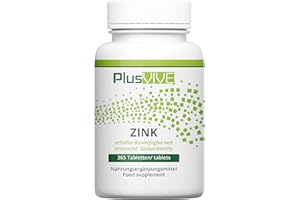 PlusVive - Zink 365 Tabletten - Jahresvorrat - hochdosiert: 25 mg reines Zink aus Zink Bisglycinate pro Tablette - vegan
