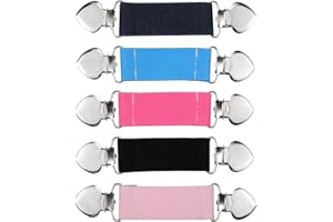 WakiHong 5 Pezzi Abiti Cardigan Colletto Clip Elasticizzato Clip Catena Fermagli Clip per Maglione per Cappotto Maglione Cardigan, 5 Colori