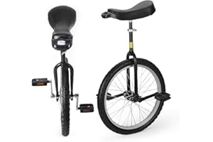 ‎MYOYAY MYOYAY Einrad 20 Zoll Balance Training mit Einradständer Höhenverstellbar 20" Luxus Einrad für Kinder Erwachsene, Unisex Unicycle Fahrrad für Profis Outdoor Sportarten, Schwarz