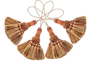 BEL Avenir Paquete De 4 Borlas De Poliéster Elegantes Hechas A Mano Borlas Coloridas para Correas De Llavero Accesorios Decorativos DIY(Naranja)