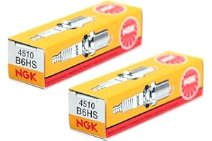 BISOMO 2x NGK B6HS Hochleistungs Zündkerze 2er Set Ø14mm für Motorrad Auto Boot Quad Motor Motorroller Kleinkrafträder PKW Stock Nr. 4510