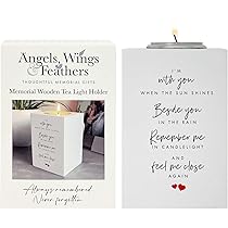 Portacandele Commemorativo Personalizzato In Legno Di Faggio - Con Nome E Date, Regalo Per Lutto 5,5x5,5x10cm - 2