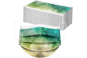 DeaAmyGline 50 Stück Einweg,3-lagig Vliesstoff,Mund-Nasen-Schutz,mit Bunt Motiv,Atmungsaktive,Multifunktionstuch Halstuch Bandana für Erwachsene (A024, 50)