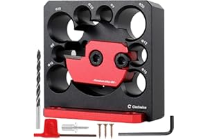 MUROSS 8PCS Dowel Maker Jig Kit, Metric 8mm to 20mm Adjustable Dowel Maker with Carbide Blade, Aluminum Alloy Electric Drill Milling Dowel Round Rod Auxiliary Tool for Wooden Rods Sticks Woodworking