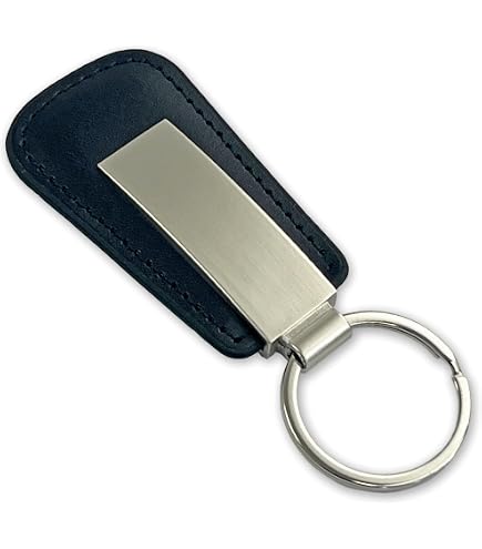 TORRO Portachiavi in Vera Pelle con Anello in Metallo Spazzolato di 2.5 cm di Diametro (Nero