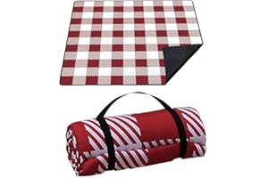 Lisveory 200x200 cm Picknickdecke Wasserdicht, Tragbare Waschbar, Stranddecke Sandfrei für Strand, BBQ, Picknickdecke, Wandern, Reisen Campingdecke,79’’x79’ ’ROT