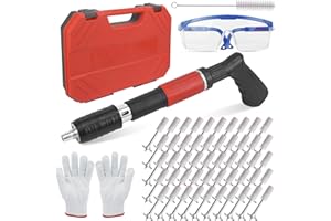URHELP Bolzenschussgerät Set, Manuelle Tragbare Nail Gun Werkzeug, Nagelpistole Nägel Druckluft, Nagelpistole mit Schutzbrillen und 80 Runden Nägeln, für Stahl & Beton