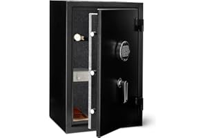 Amazon Basics Safe, feuerfest, mit programmierbarem elektronisch Tastenfeld, 60 l Volumen, schwarz, 43 cm B x 35 cm T x 66 cm H
