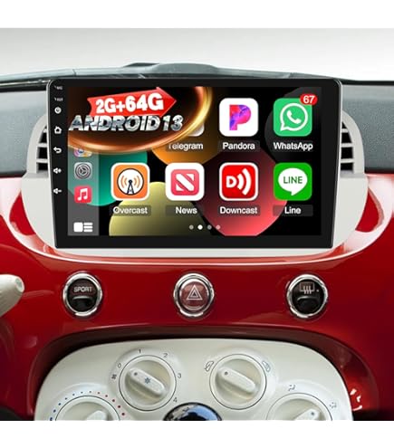 2 32GB Car Stereo For Fiat 500 2007-2015 With Wireless Carplay