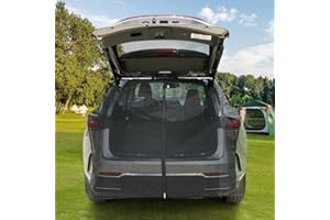 Huucozn Heckklappe Schattennetz 144x150cm Magnetischer Van Insektenschutz UV-Schutz Auto Insektennetz Reißverschluss in der Mitte Tür Insektengitter Schwarz Moskitonetz für Kofferraum Outdoor Camping