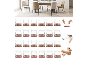 Tapvai Lot de 24 embouts de pieds de chaise carrés avec coussinets en feutre - Élimine le bruit et les rayures - Pour protéger les sols - En feutre - Largeur des pieds de chaise : 26 à 38 mm