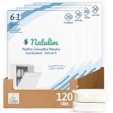 Natulim Dishwasher Tablets 120 Uses - 4 Pack | Biodegradable and Water Soluble 6 in 1 - Deep Cleaning, Polishing, Salt Functi