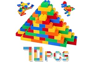 HIUME Bloques de Construcción Grandes para Niños - Set de 70 Piezas, Compatibles con Bloques Tipo Duplo, Juguete Educativo para 3 4 5 6 Años, Juego Creativo en 5 Colores.