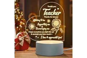 Niyewsor Thank You Teacher Gifts, Appreciation Teacher Night Light Teacher Gifts for Women Thank You Teacher Gifts Graduation Birthday Christmas