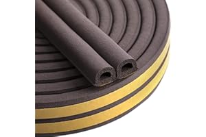 BYNSAER Taśma uszczelniająca do drzwi, okien, 6 m, samoprzylepna uszczelka okienna, ochrona przed kolizją, guma piankowa, taśma uszczelniająca, samoprzylepna, brązowa