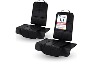 ‎LIONSTRONG LIONSTRONG® Kindersitzunterlage Autositzschoner [ISOFIX GEEIGNET] - wasserabweisender Polyester Stoff schwarz - Sitzschutz Sitzschoner Auto Kindersitz - universell kompatibel (Schwarz, 2 Stück)