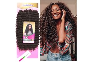 SER MULHER RITMO – Extension sintetiche di capelli ricci per Crochet Braids 340Grammi, 50 cm (6 CASTANO CHIARO)