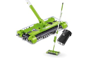 MAXXMEE Swivel Sweeper Akku-Besen + Zusatzakku - einfache Krümelaufnahme - Kabellos, beutellos & wiederaufladbar - Bodenfeger mit rückenschonendem Knickgelenk & 360° Rotation - Maximale Flexibilität