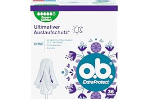 ‎O.B. o.b. ExtraProtect Super + Comfort 36 Stück, Tampons für sehr starke Tage, Dynamic Fit Technologie und extra Schutzflügel für bis zu 100 Prozent Auslaufschutz während der Periode