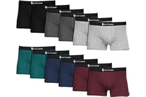 Fullluwaa Boxer Uomo da 12 Pezzi，Mutande Uomo Confortevolezza, Elasticizzato, Traspirabilità, Resistente, Boxer Uomo Cotone (Taglia S - 4XL)