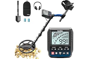 MICYOX Metal Detector per Adulti, Metal Detector Impermeabile ad Alta Precisione Professionale, Modalità Multiple con Display LCD, Rilevatore d'Oro con Chip DSP Avanzato con Bobina da 25 Cm