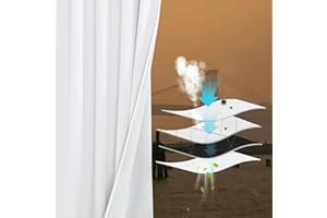 ‎PONY DANCE PONY DANCE Schallschutz Vorhang Weiß Blickdicht Ösenschal 2er Set H 240 x B 132 cm Thermogardine Kälteschutz Vierlagige 100% Verdunklungsvorhänge Schmelzgeblasenem Futter für Staubfilter