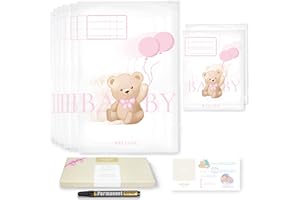 Wellode 8 bolsitas de recuerdo para recién nacido en el hospital Teddy Bear, 6 grandes y 2 pequeñas – Bolsas de cambio para recién nacido reutilizables para guardería y viajes – Idea de regalo para