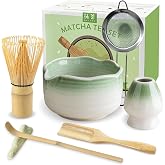 JBER Matcha Kit 7 Pieces &ndash; Complete Matcha Tea Kit with Matcha Bowl with Beak, Bamboo Whisk and Complete Accessories, Perfect