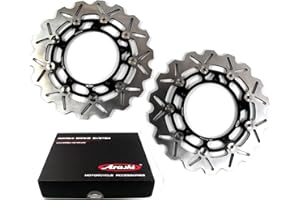 Arashi Disques de Frein Avant pour Yamaha FZ6 Fazer 2004-2008/ FZ6 S2 07-08 Fazer 2007-2009 XJ600 DIVERSION F 2010-2012/ YZF R6 2003 2004 Accessoires Moto Disque de Frein FZ6 S2 FZ600 Noir 2005 2006