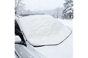 NOYVYDS Protege Pare Brise Givre,Couverture Pare Brise Voiture Magnétique,Protection Pare Brise Hiver,Universelle pour Voiture Anti Givre, Neige, Glace, Grêle et Soleil,197X127cm