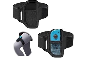 KKVOGMLE 2 Pcs Leg Strap Leg Bands Compatible with Nintendo Switch Fit Adventure Game Adjustable Elastic Strap for Adults & Kids(Black)