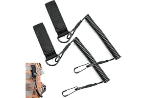 Alethron 2 Stück Tactical Lanyard, Rsg Halterung Polizei, Spirale Schlüsselring Elastisch Polizei Schlüsselanhänger, Paracord Schlüsselanhänger Karabiner Sicherungsseil für Angeln