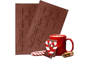 UTEFIF 2pcs Stampo per cioccolatini di Natale, in silicone, per torte di Natale, caramelle, sapone al cioccolato