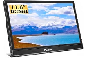 Prechen Portable Monitor,11.6 Inch 1366 * 768 with HDMI USBC Small Monitor Compatibel for PS3 PS4 Raspberry Pi 3 2 1 Mini Monitor with Dual Built-in Speaker&Kickstand