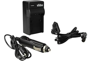 vhbw Ladegerät kompatibel mit Sony Handycam DCR-HC35, DCR-HC37 Kamera Camcorder/Akku - Ladeschale, Kfz-Adapter, Ladeanzeige, 4,2 V