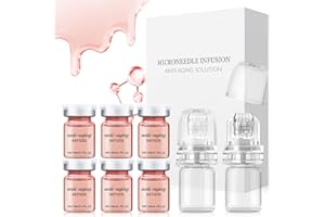 SHOPPGO Microneedling Viso, 6PCS Siero per Microneedling un Siero Profondamente Idratante, Anti-Età e Levigante per Tutti I Tipi di Pelle