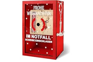 Anruzon Weihnachten Geschenke, Lustige Weihnachts-Notfallbox mit Hammer, Frohe Weihnachten Holzbox, Geldgeschenk, Christmas, Weihnachtsdeko, Kreative DIY-Geschenke
