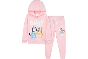 Bluey Zestawy spodni dziewczęcych, bluza z kapturem i spodnie dresowe, bawełniany dres dziecięcy - prezent dla dzieci