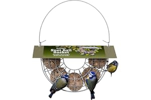 Fat Ball Feeder - Jacobi Jayne® Suet Ball Basket - Holds 5 fat balls for wild birds - fat ball feeders hanging - suet ball holder - fat ball feeder for small birds only