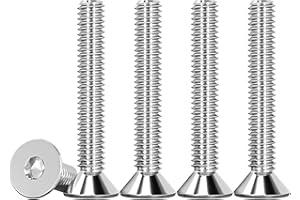 Drenky M4 Bolts, Socket Screws DIN 7991 / ISO 10642 Countersunk Bolts Rustproof Hex Screws 304 Stainless Steel Machine Screws Fully Thread, M4 X 30mm, 50 Pcs