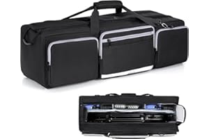 OUUTMEE 30,7" Stativtasche, Fotostativtasche mit Herausnehmbaren, Gepolsterten Trennwänden, Lichtstativtasche mit stoßfester, für Kamerastative, Einbeinstative, Lautsprecherständer und Zubehör