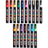 Uni POSCA PC-5 M - 17 Set - Su Bazlı Pigment M&uuml;rekkep İşaretleyici, U&ccedil; 2,5 mm