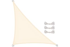 CelinaSun Voile d'ombragePare-Soleil Jardin Balcon Polyester PES Hydrofuge Triangle 3 x 3 x 4,25 m Blanc crème