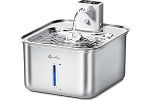 DownyPaws Fontanella per Gatti Acciaio senza Fili a Batteria 4000mAh, 3L con Sensore di Movimento, Silenziosa Dispenser Acqua con Multi-Filtrazione, Lavabile in Lavastoviglie, Bianco