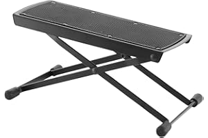 World Rhythm Guitar Footstool - Folding Foot Rest in Black, Guitar Foot Step