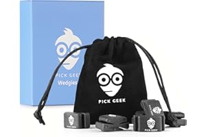 Pick Geek Wedgie Pick Holder Set | 6 x Wedgie Pick Holders | Fits Electric, Acoustic and Bass Guitars | Gifted in a Unique Pick Geek Linen Plectrum Bag | Includes a FREE Pick Geek Steel Pick