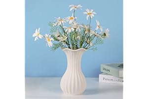 The7boX Vase en céramique Blanc - Vase décoratif - Vase en céramique Mat - Vase Moderne Blanc - pour la Maison ou Le Bureau ou comme Cadeau