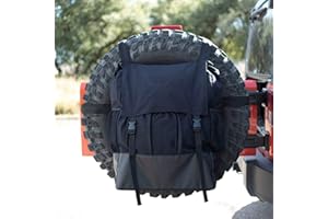 Dirfuny Spare Tire Trash Bag, Cargo Spare Tire Storage Bag for Camping Recovery Gear Firewood, 24 x 17 x 8 inch