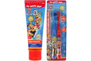 AWEHIRU Paw Patrol Kids Toothbrush Twin Pack and Toothpaste Set! Fun Dental Kit for Kids!